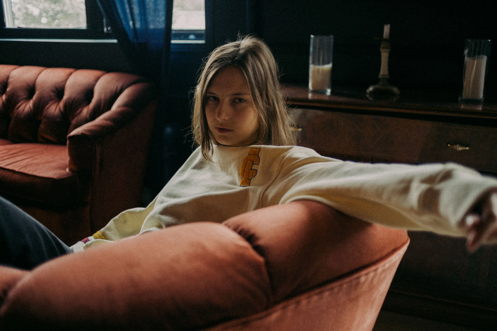 Invisible College Crew-Neck Sweatshirt In Cream - Image 13