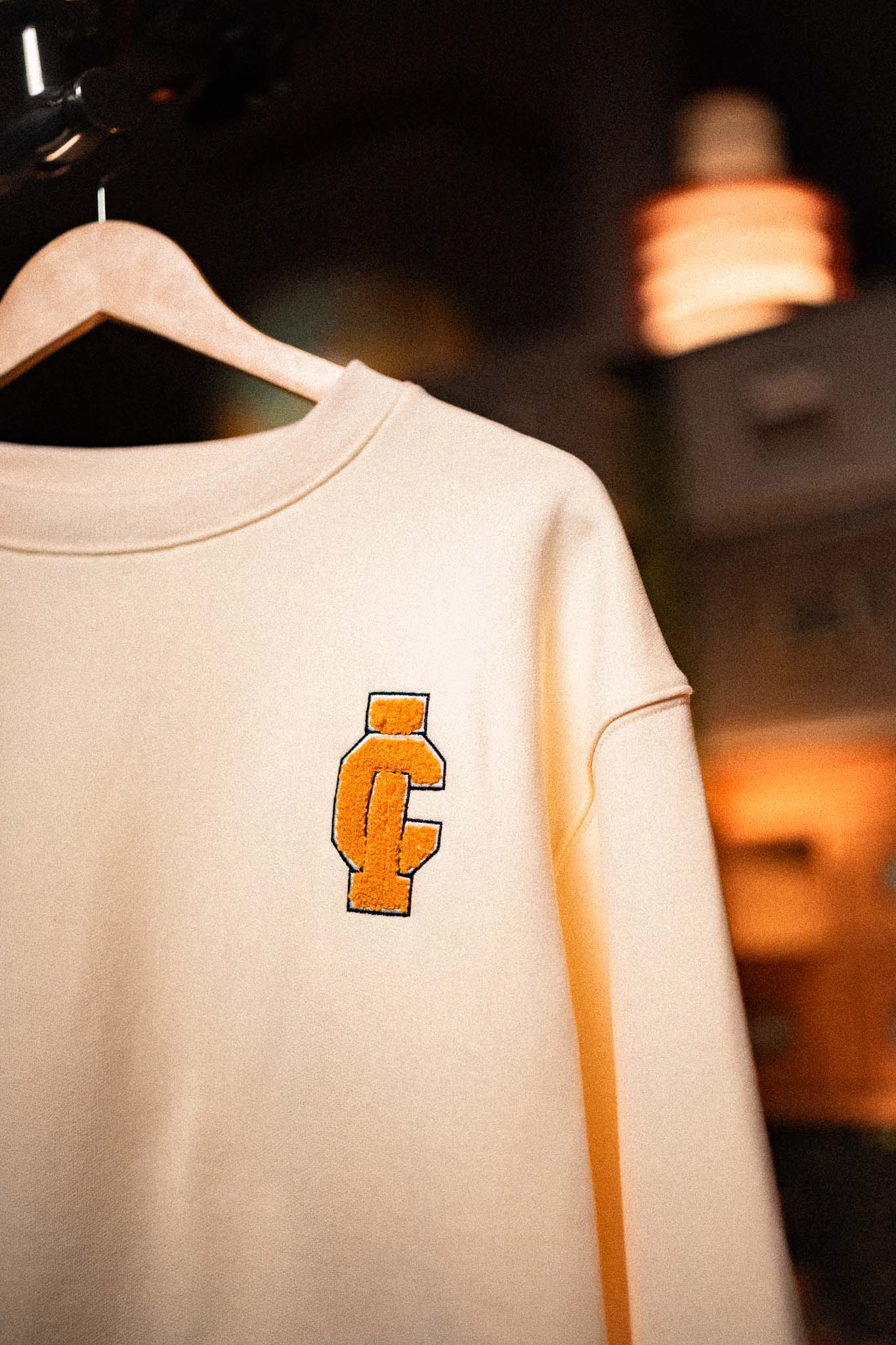 Invisible College Crew-Neck Sweatshirt In Cream - Image 3