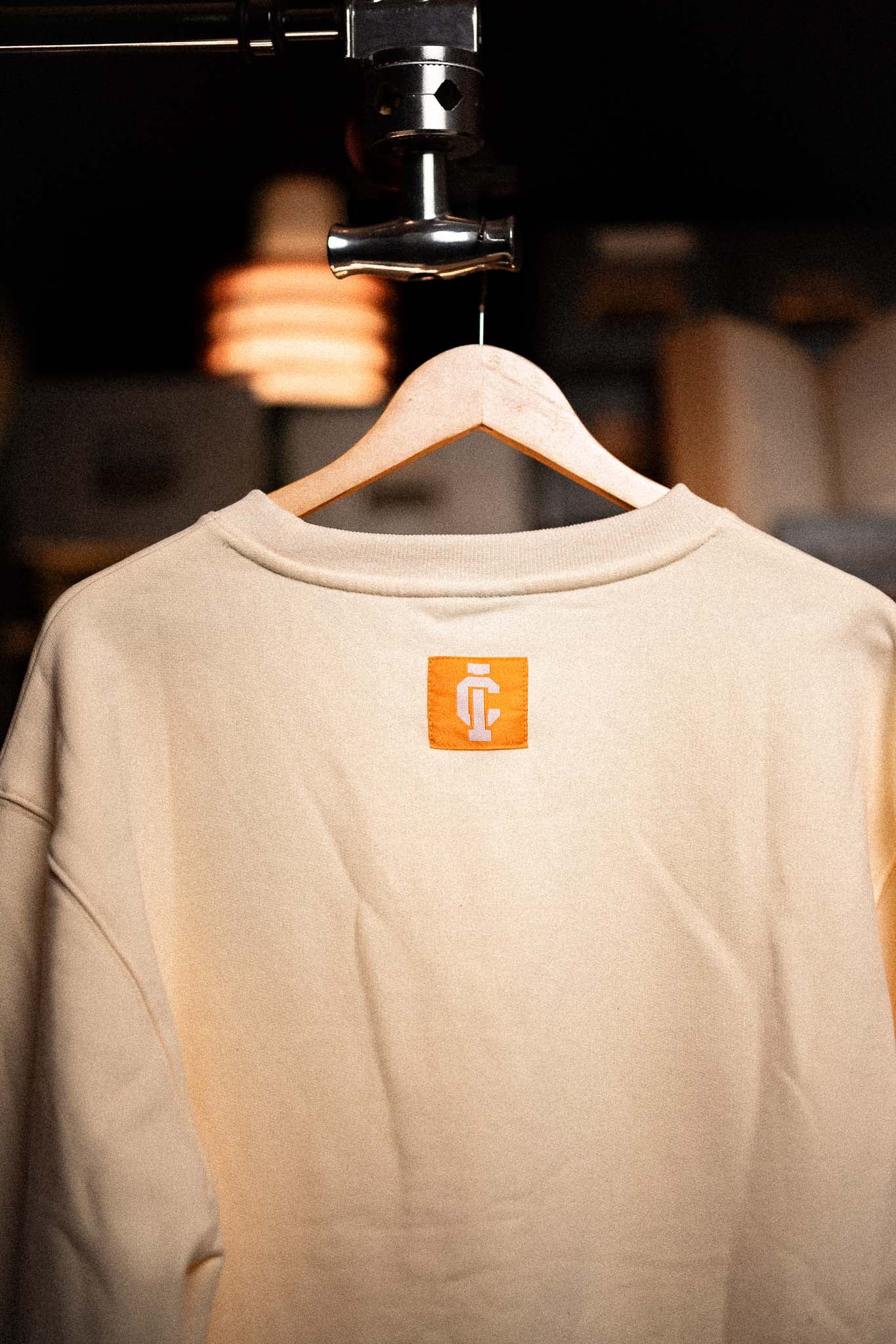 Invisible College Crew-Neck Sweatshirt In Cream - Image 7