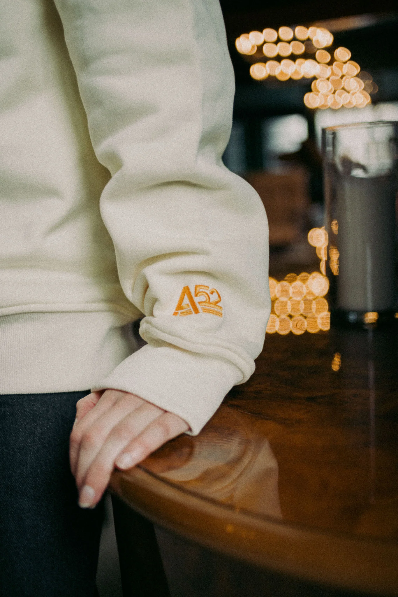 Invisible College Crew-Neck Sweatshirt In Cream - Image 8