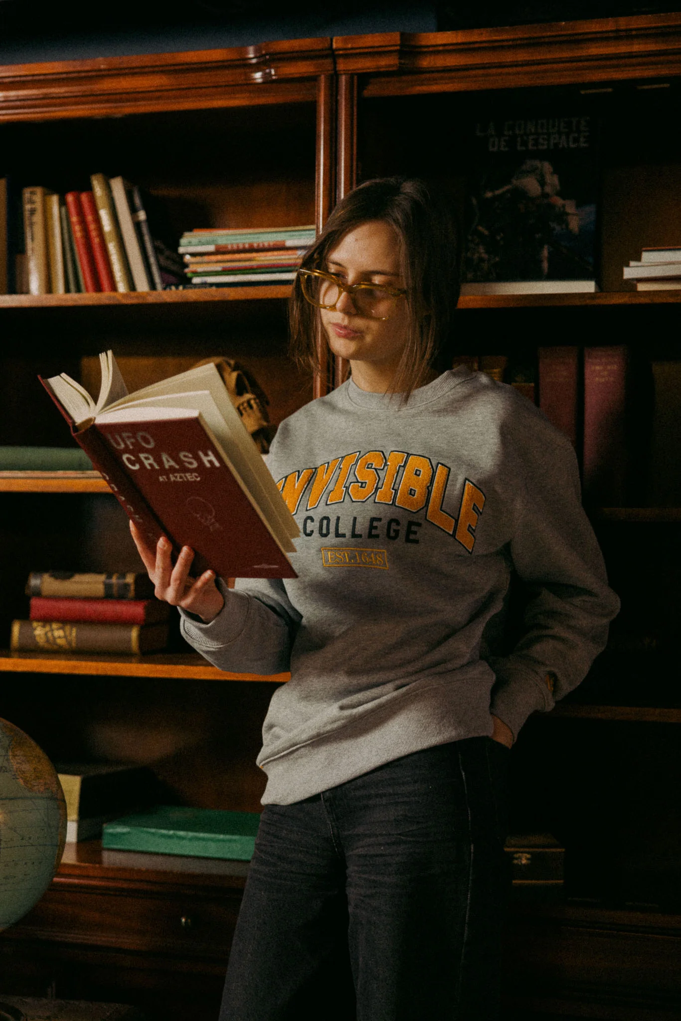 Invisible College Crewneck In Grey - Image 4