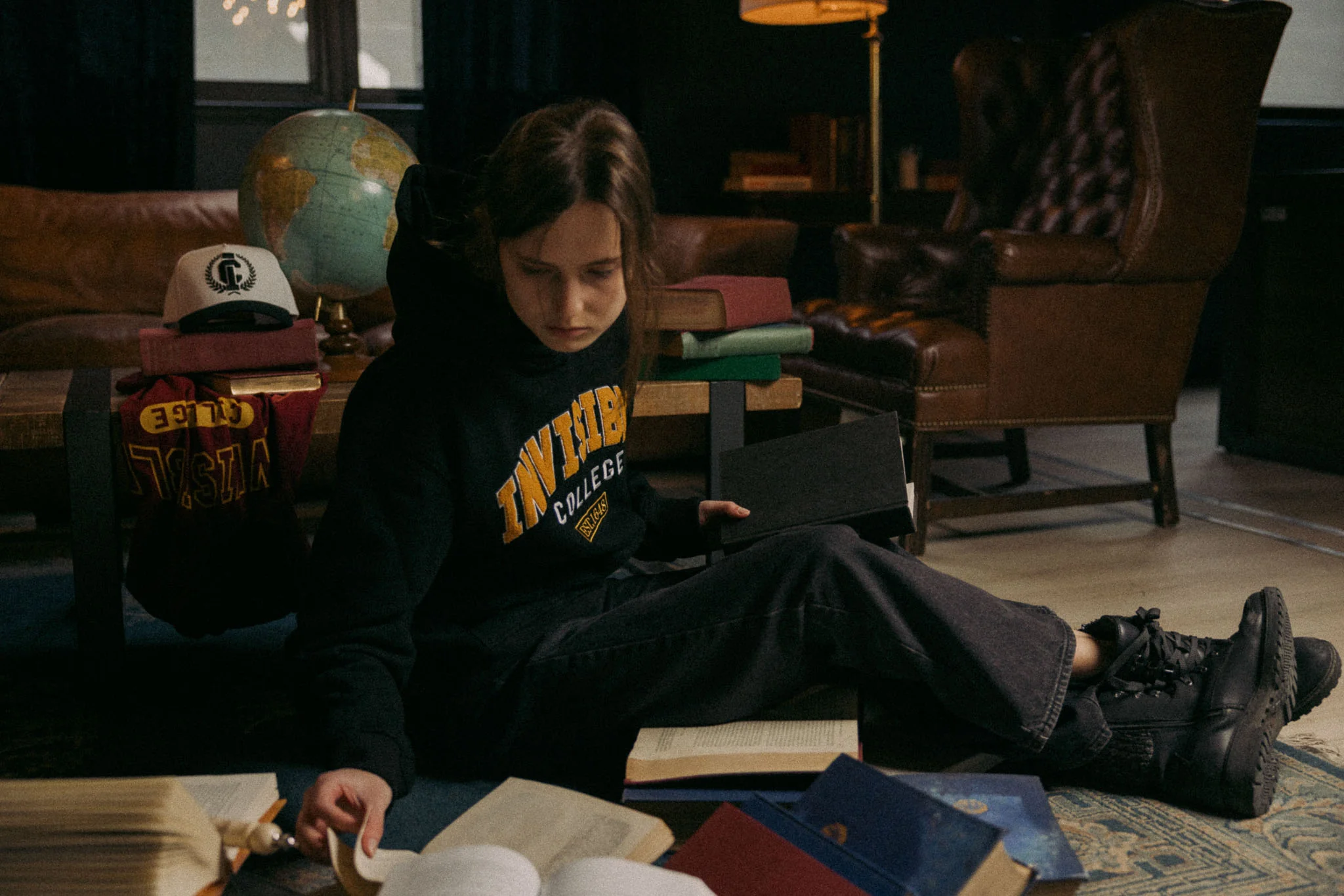 Invisible College Hoodie In Black - Image 11