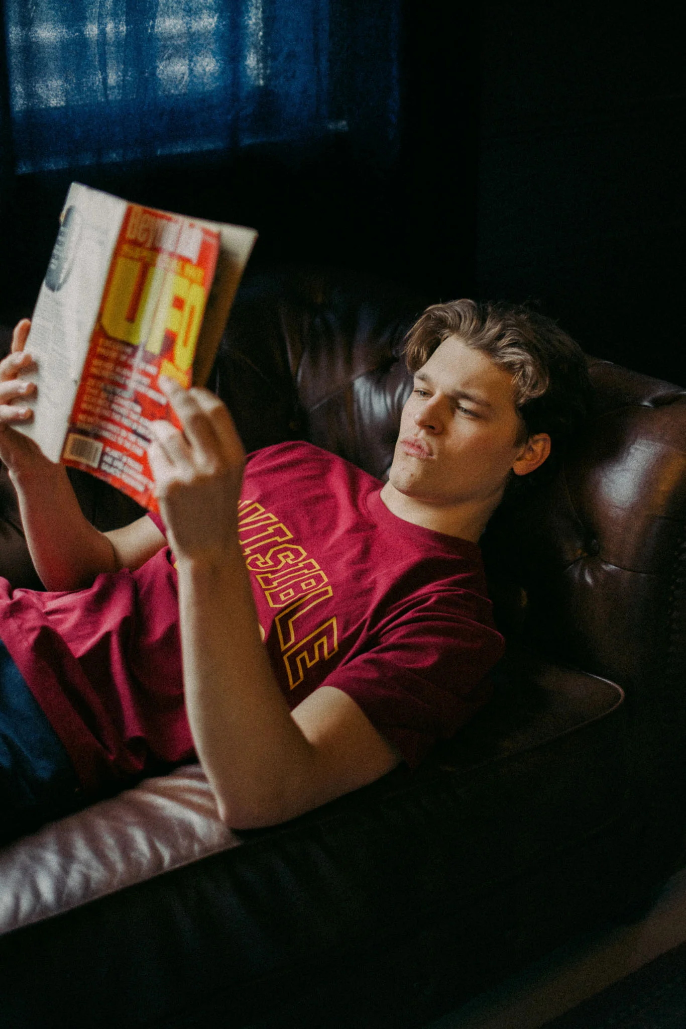 Men's Invisible College Tee in Crimson - Image 4