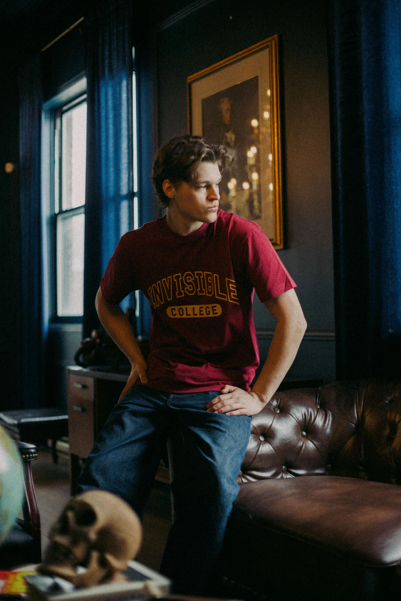 Men's Invisible College Tee in Crimson - Image 6