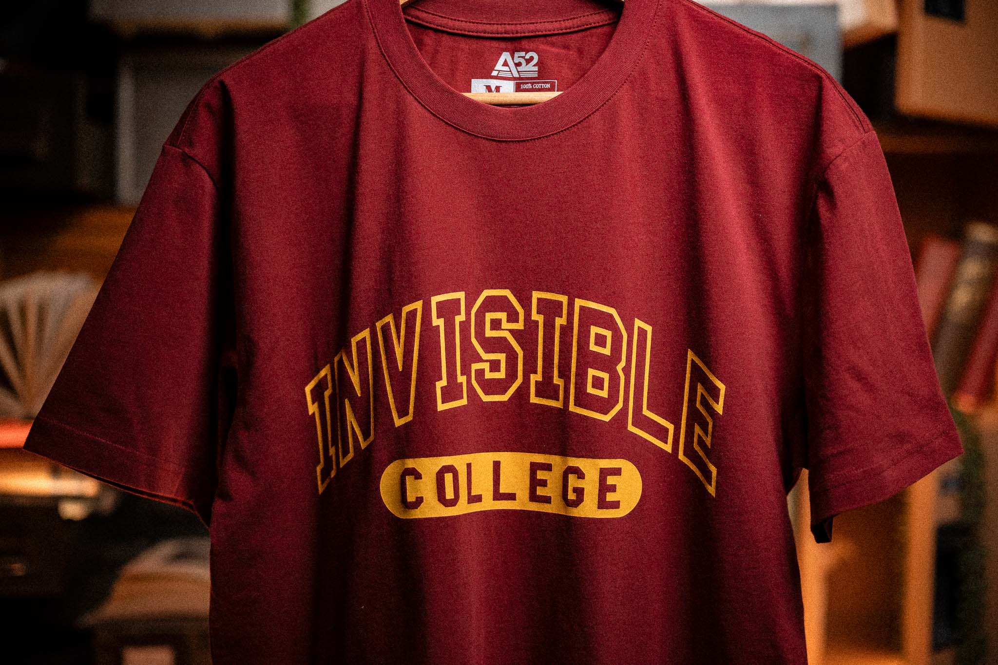 Men's Invisible College Tee in Crimson - Image 7