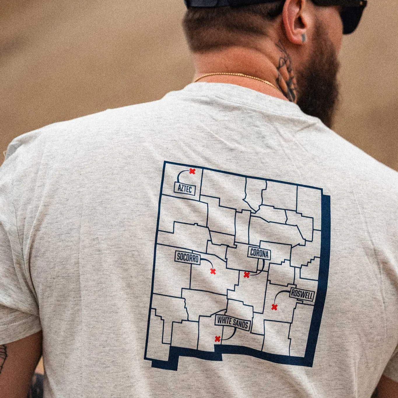 MAJESTIC 12 "Crash Retrieval Team" Tee In Light Heather - Image 3