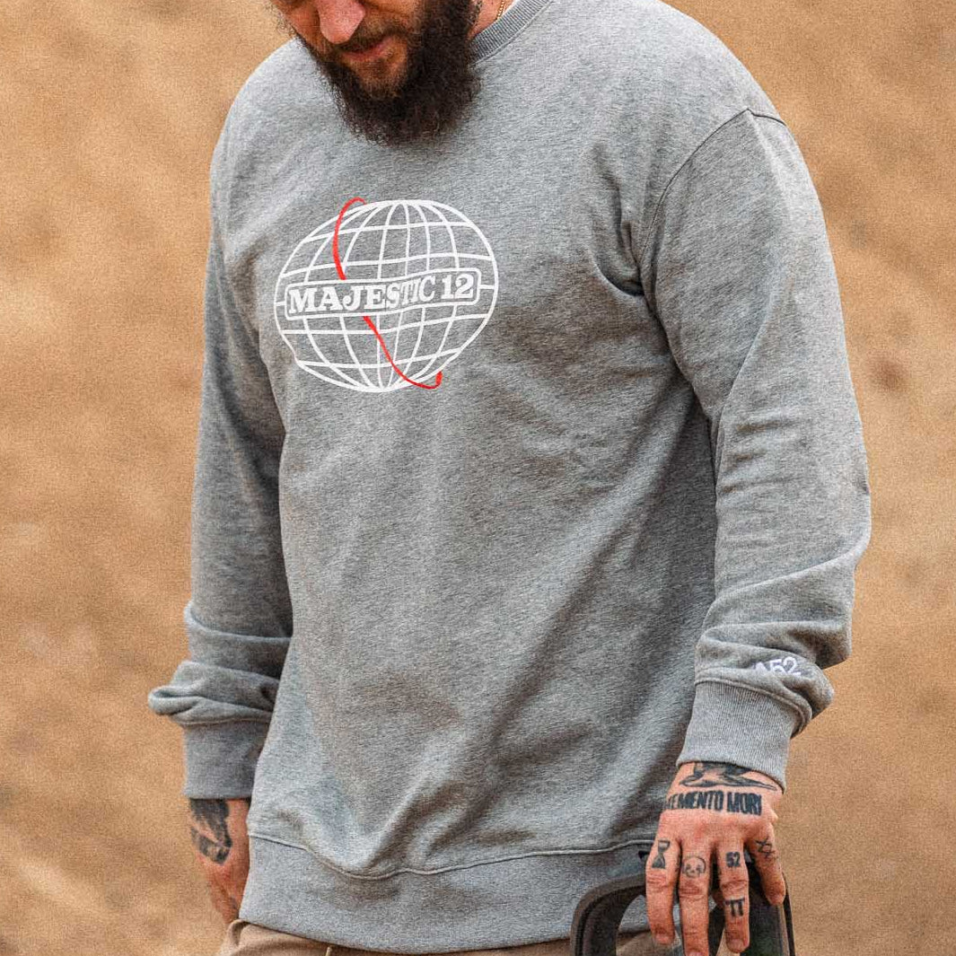 MAJESTIC 12 Crewneck In Heather Grey - Image 9
